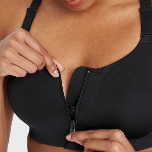 Women's High Support Zip-Front Sports
Bra - All in Motion Jet Black Marble 38B - Picture 6 of 10